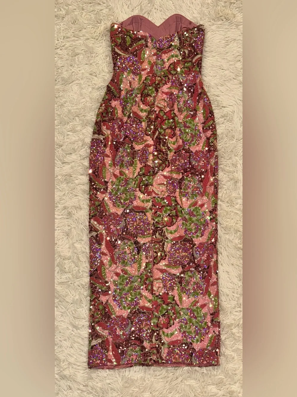 NEW Helsi Monique Strapless Sweetheart Sequin Maxi Dress Sz XS - Picture 4 of 7